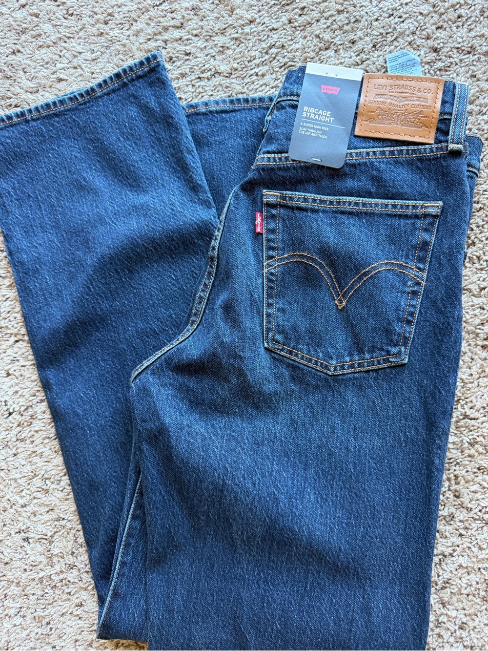 Levi's women Dark Blue Ribcage Straight Jeans